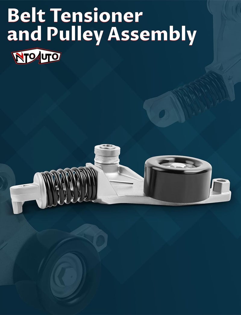 Ntoauto Belt Tensioner and Pulley Assembly Compatible with 2007-2009 Camry, 2009-2012 Corolla, 2009-2013 Matrix, 2006-2008 RAV4, 2008-2008 Solara Replaces OE# 1662028040, 1662028041, 166200W110, 419022, 45570 - Image 2